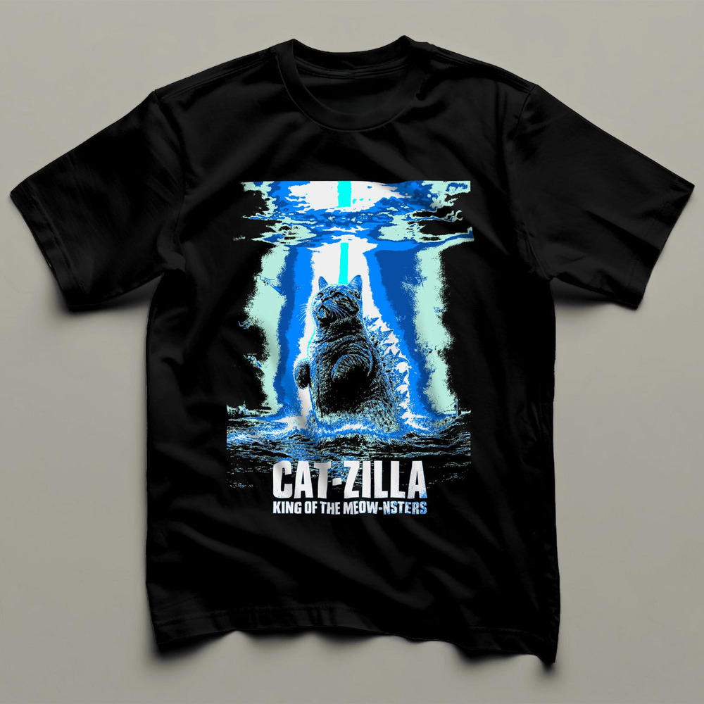 Catzilla Monster Cat T Shirts, Sci Fi Movie Parody